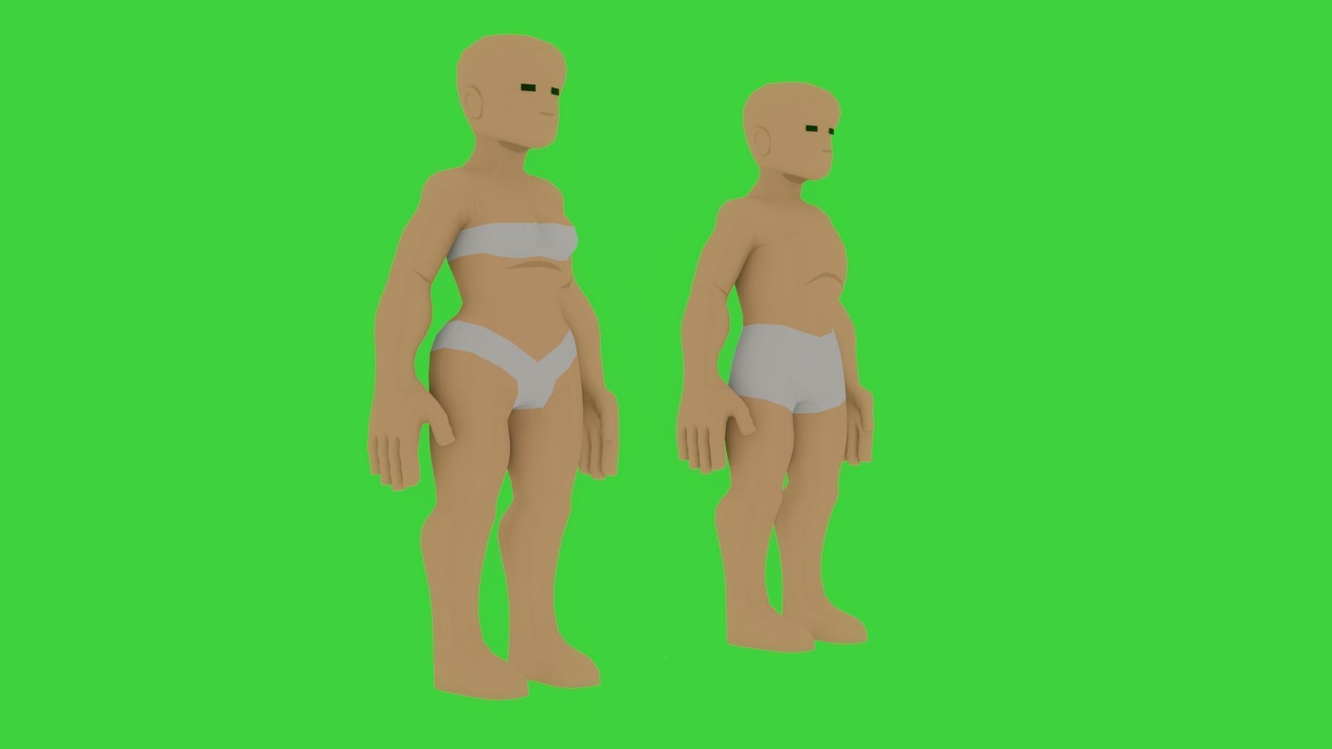 LowLY Poly - Cartoon Human Characters Low-poly 3D model_6