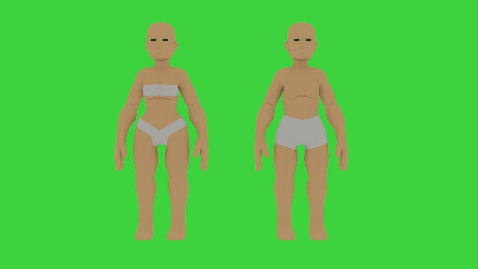 LowLY Poly - Cartoon Human Characters Low-poly 3D model_1