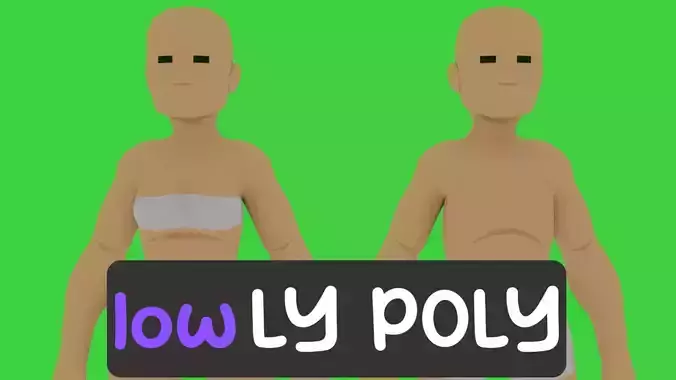 LowLY Poly - Cartoon Human Characters Low-poly 3D model