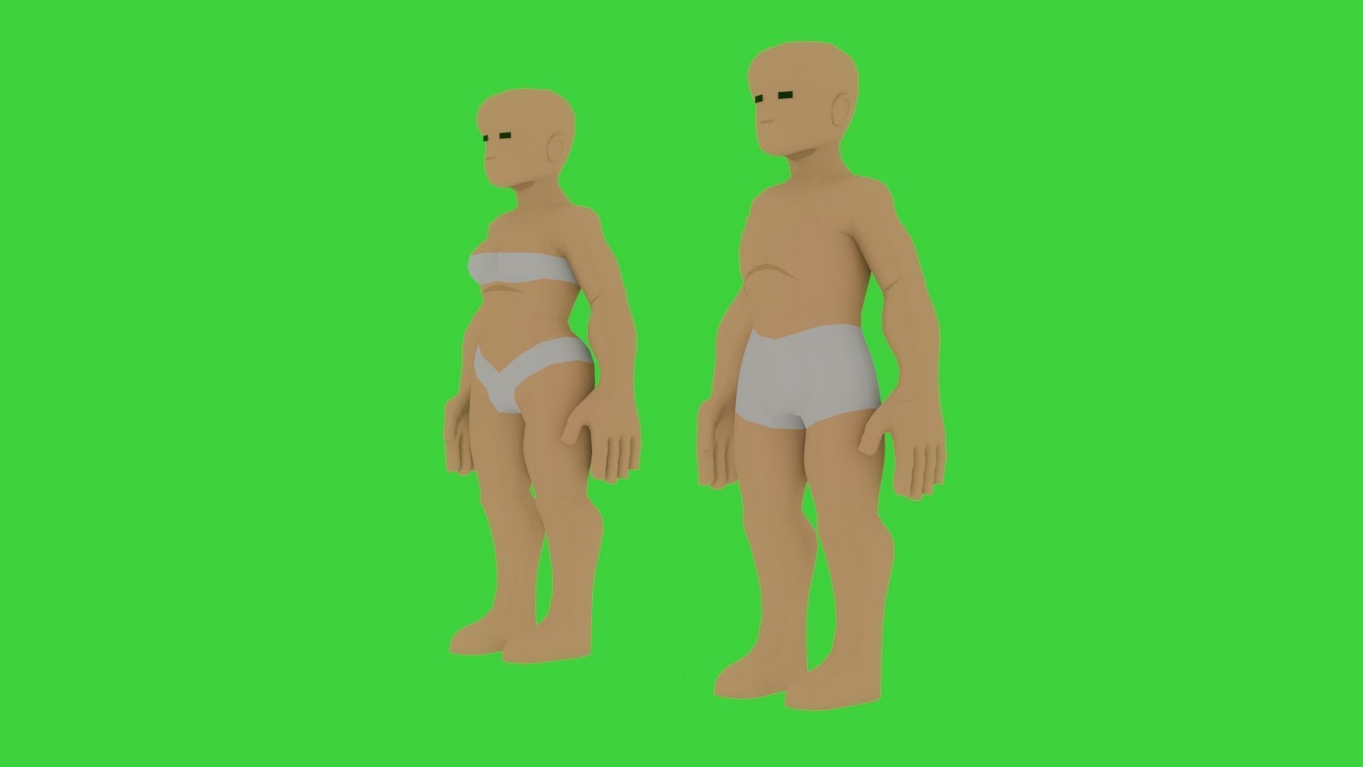 LowLY Poly - Cartoon Human Characters Low-poly 3D model_2