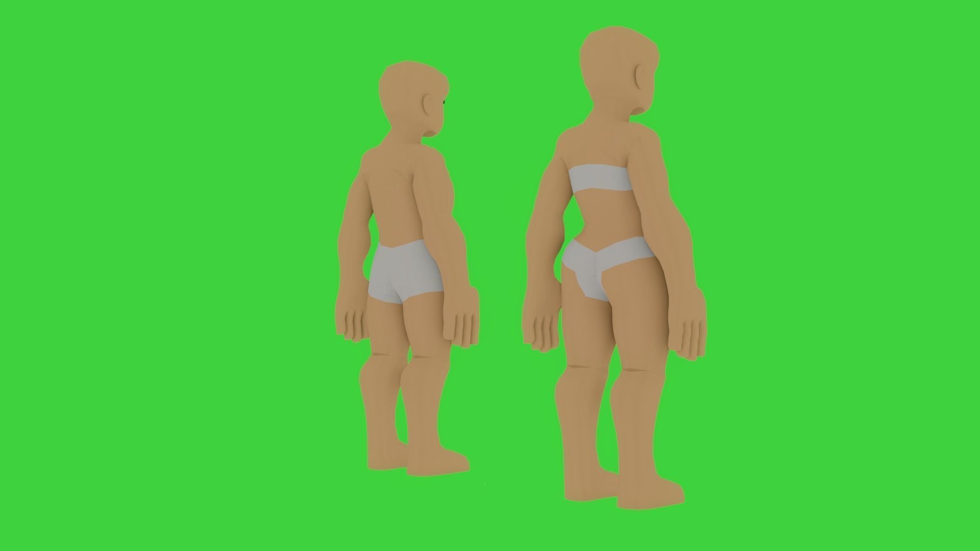 LowLY Poly - Cartoon Human Characters Low-poly 3D model_5