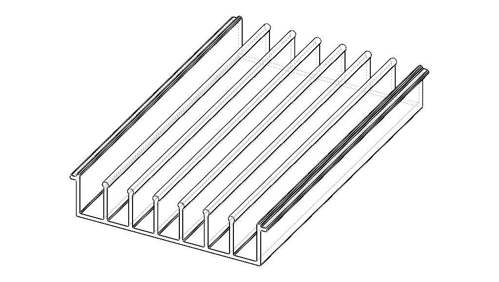 Aluminum Extruded Heat Sink MOD AL-05hs Low-poly 3D model_3