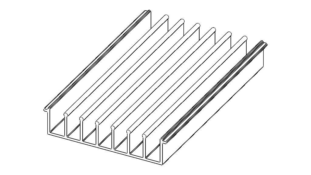 Aluminum Extruded Heat Sink MOD AL-05hs Low-poly 3D model_2