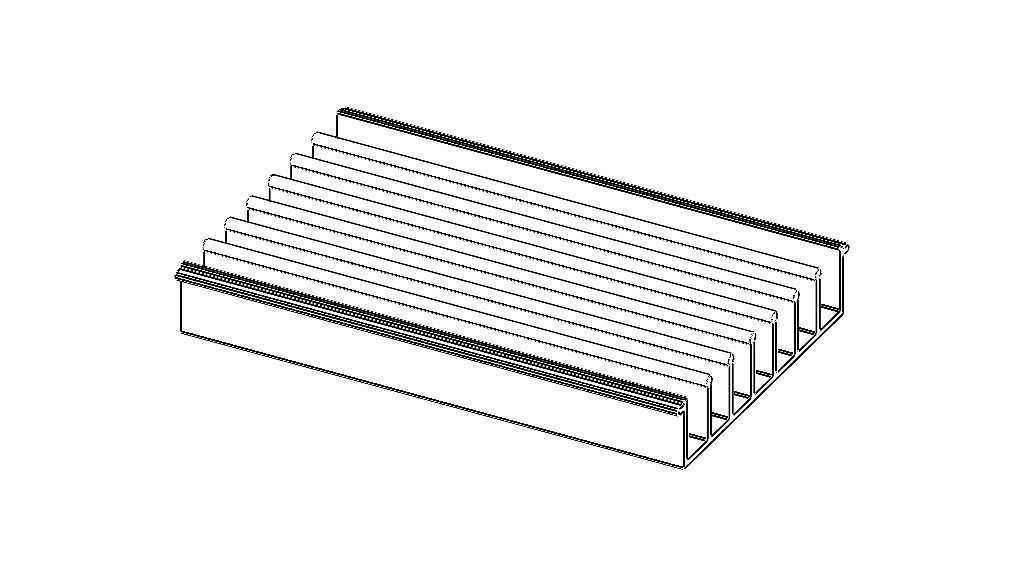Aluminum Extruded Heat Sink MOD AL-05hs Low-poly 3D model_10