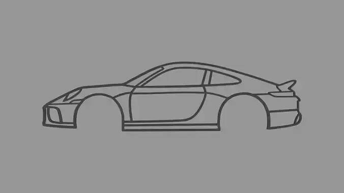 Porsche 911 2023 Wall Silhouette