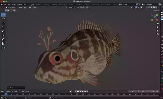 Scorpion Fish Low-poly 3D model