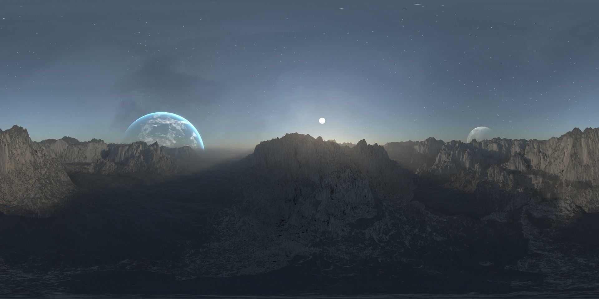 Alien Planet Landscape HDRI Low-poly 3D model_14
