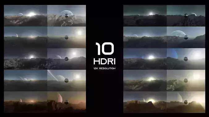 Alien Planet Landscape HDRI Low-poly 3D model
