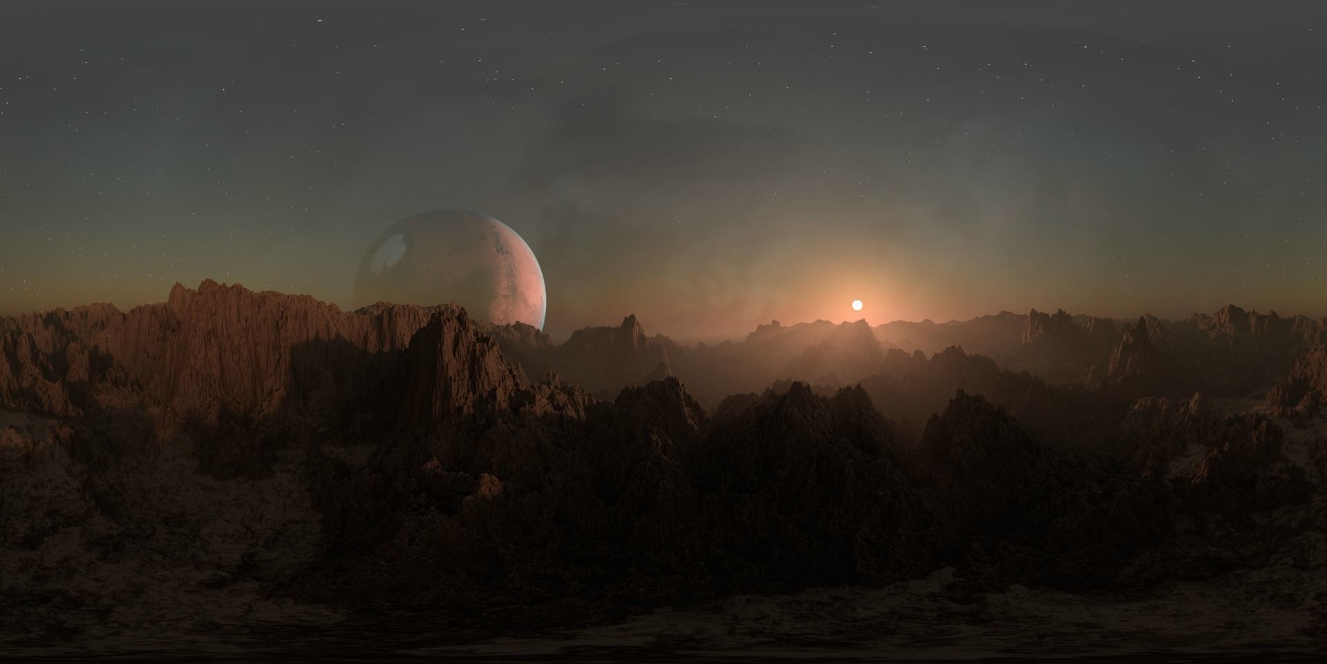 Alien Planet Landscape HDRI Low-poly 3D model_19