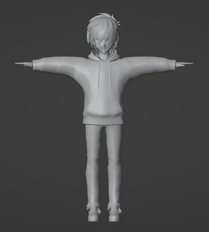 3D anime style male avatar for  Vrchat and for Vtubing  Low-poly 3D model_4