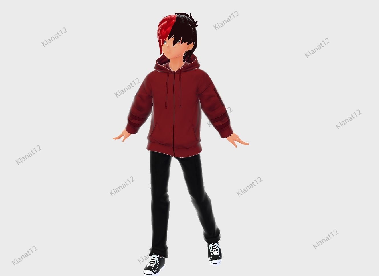 3D anime style male avatar for  Vrchat and for Vtubing  Low-poly 3D model_2