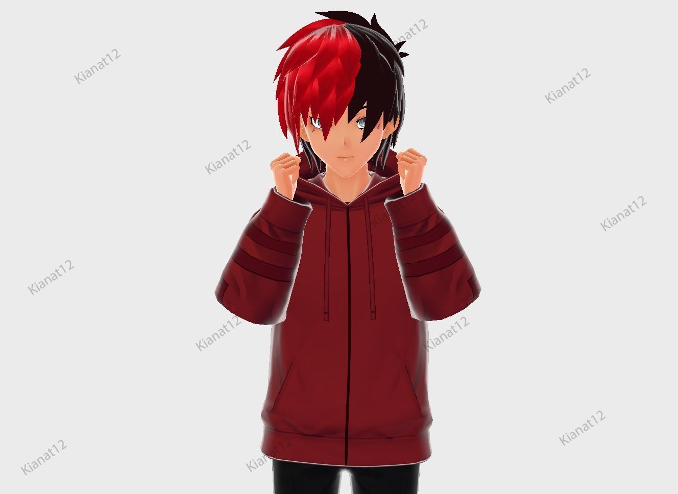 3D anime style male avatar for  Vrchat and for Vtubing  Low-poly 3D model_13