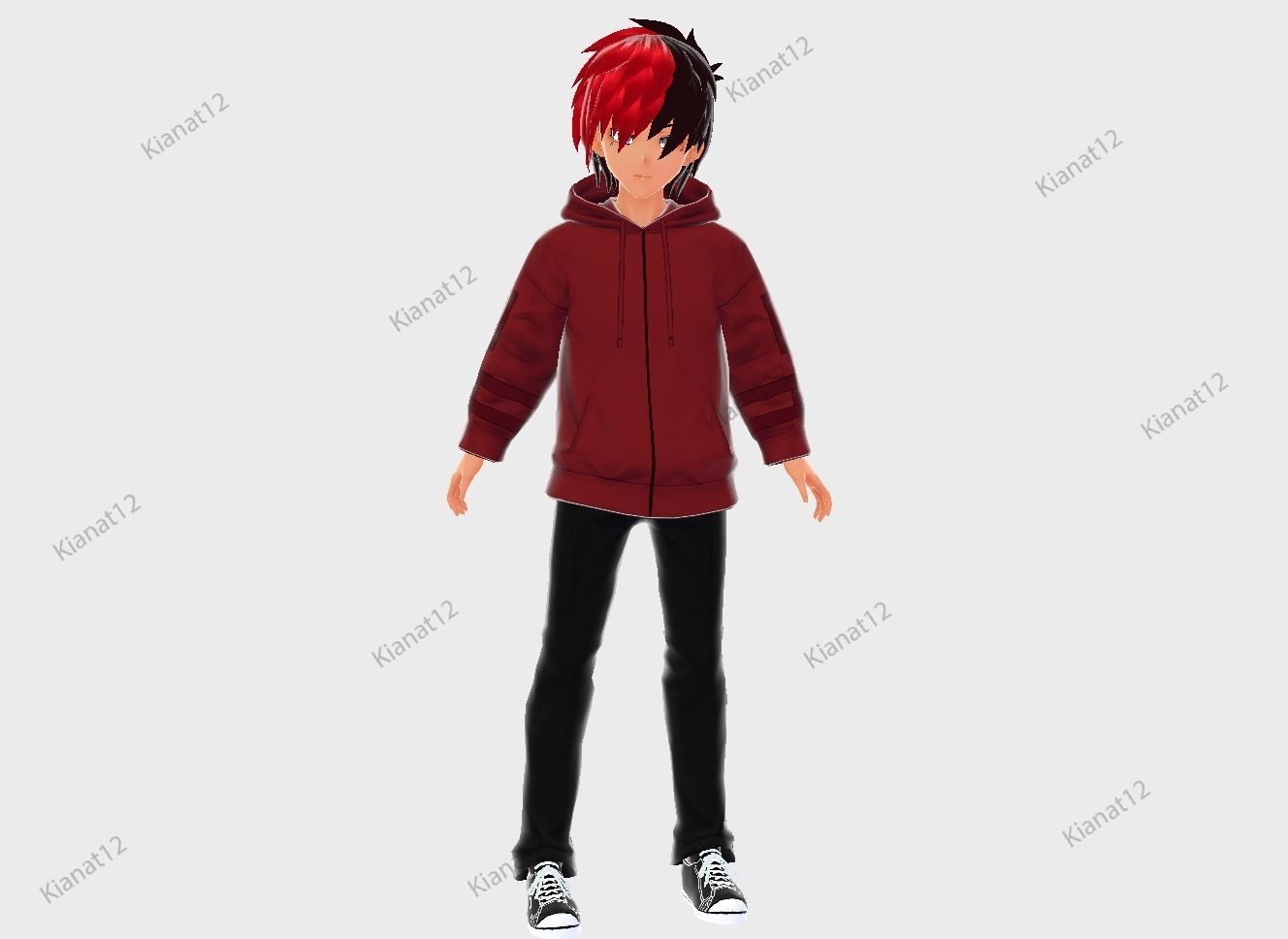 3D anime style male avatar for  Vrchat and for Vtubing  Low-poly 3D model_7