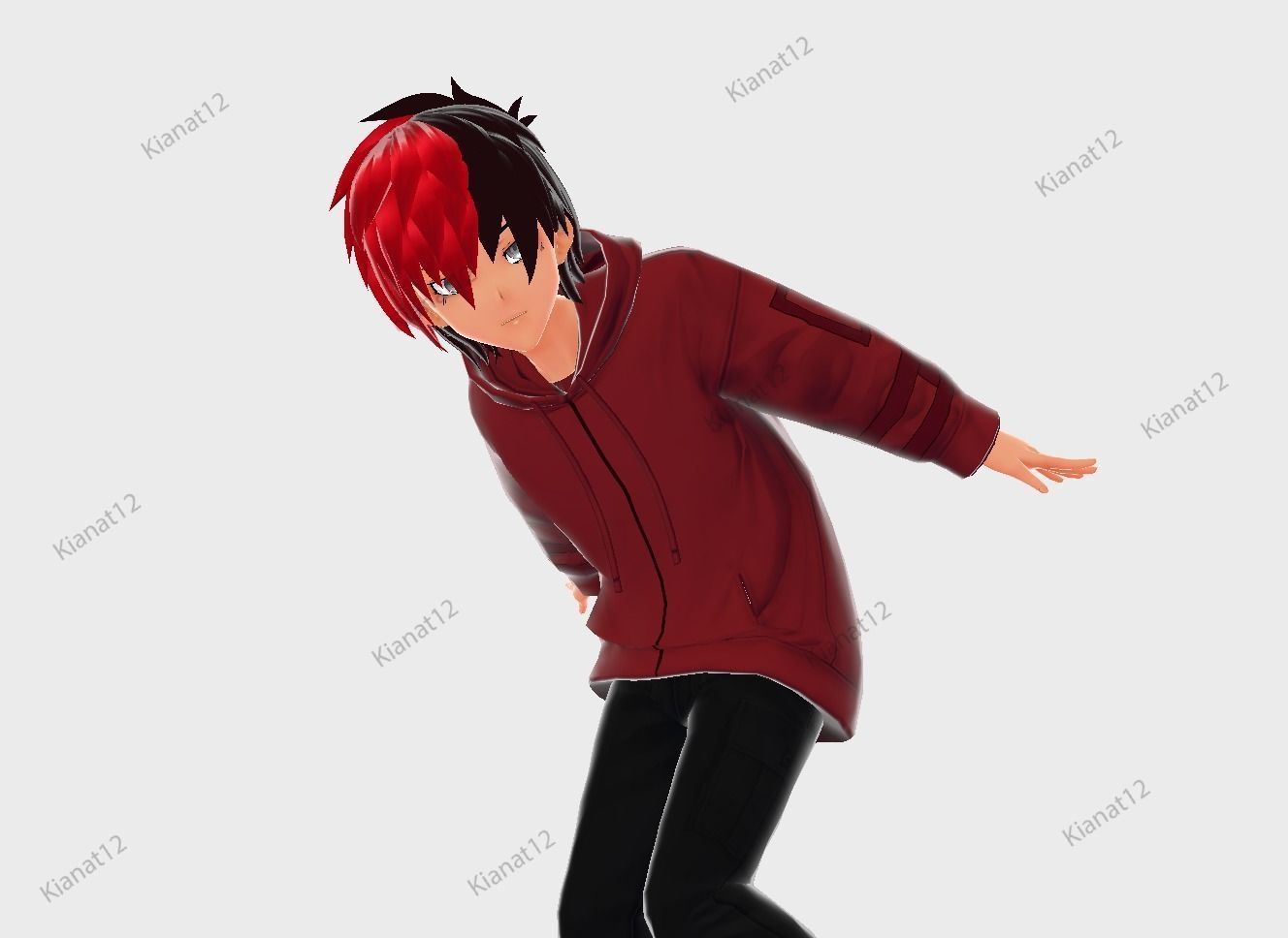 3D anime style male avatar for  Vrchat and for Vtubing  Low-poly 3D model_12