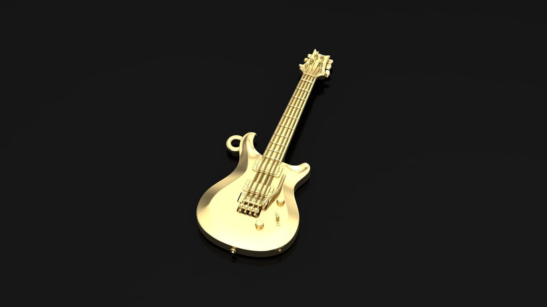 guitar pendant 3D print model_1