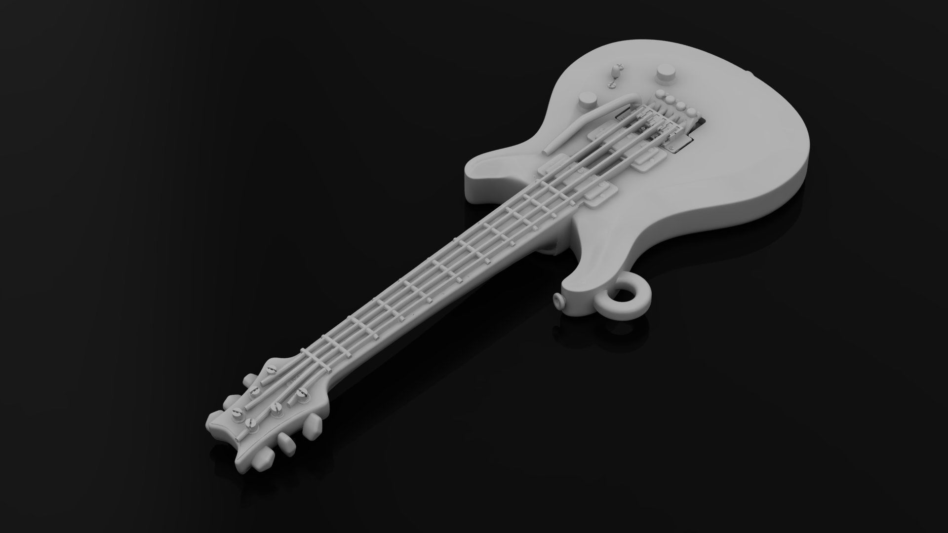 guitar pendant 3D print model_5