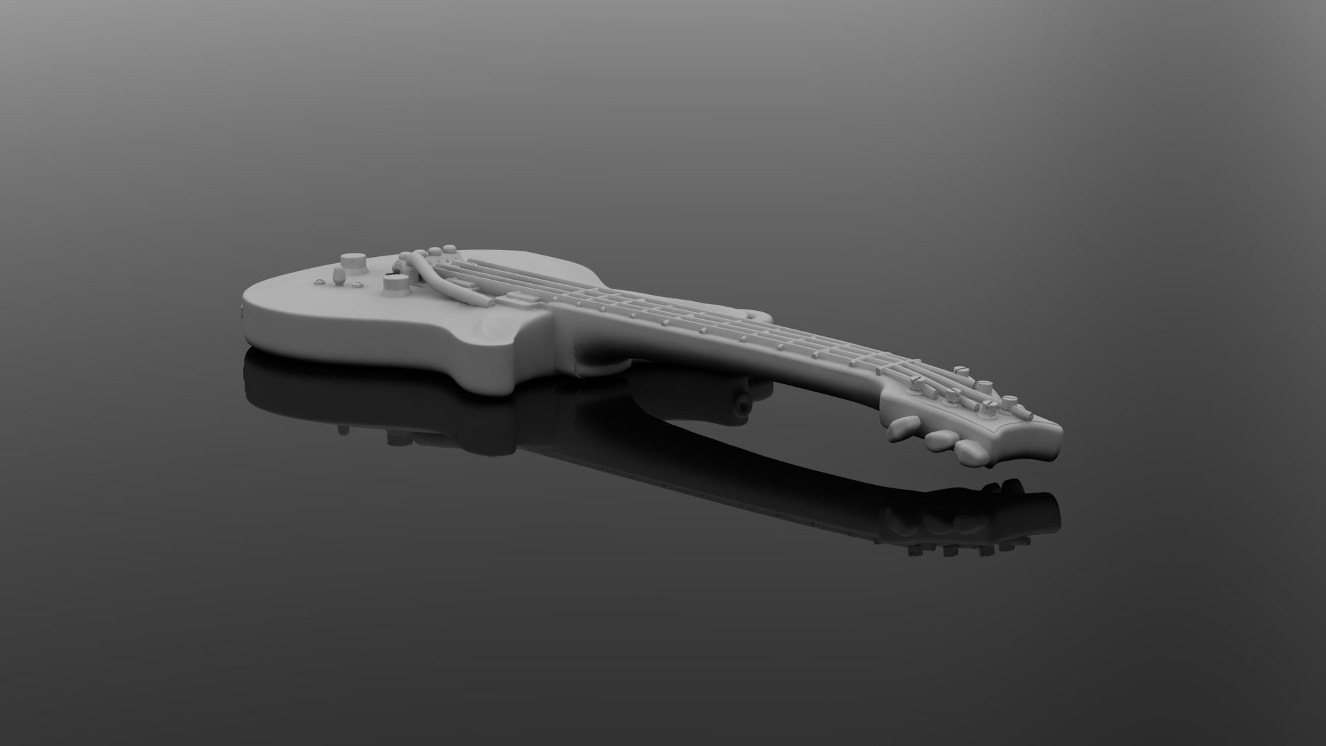 guitar pendant 3D print model_4