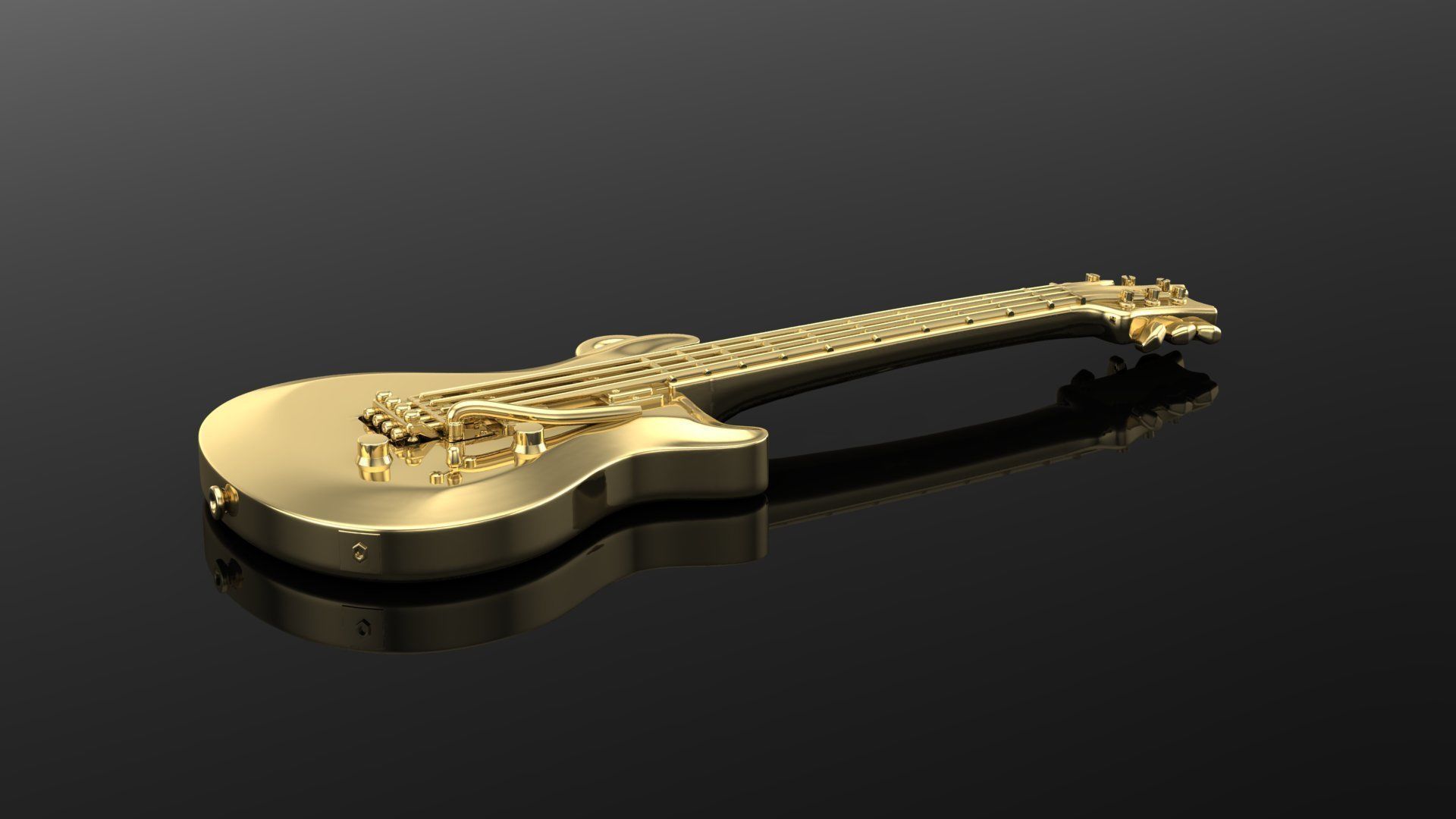 guitar pendant 3D print model_2