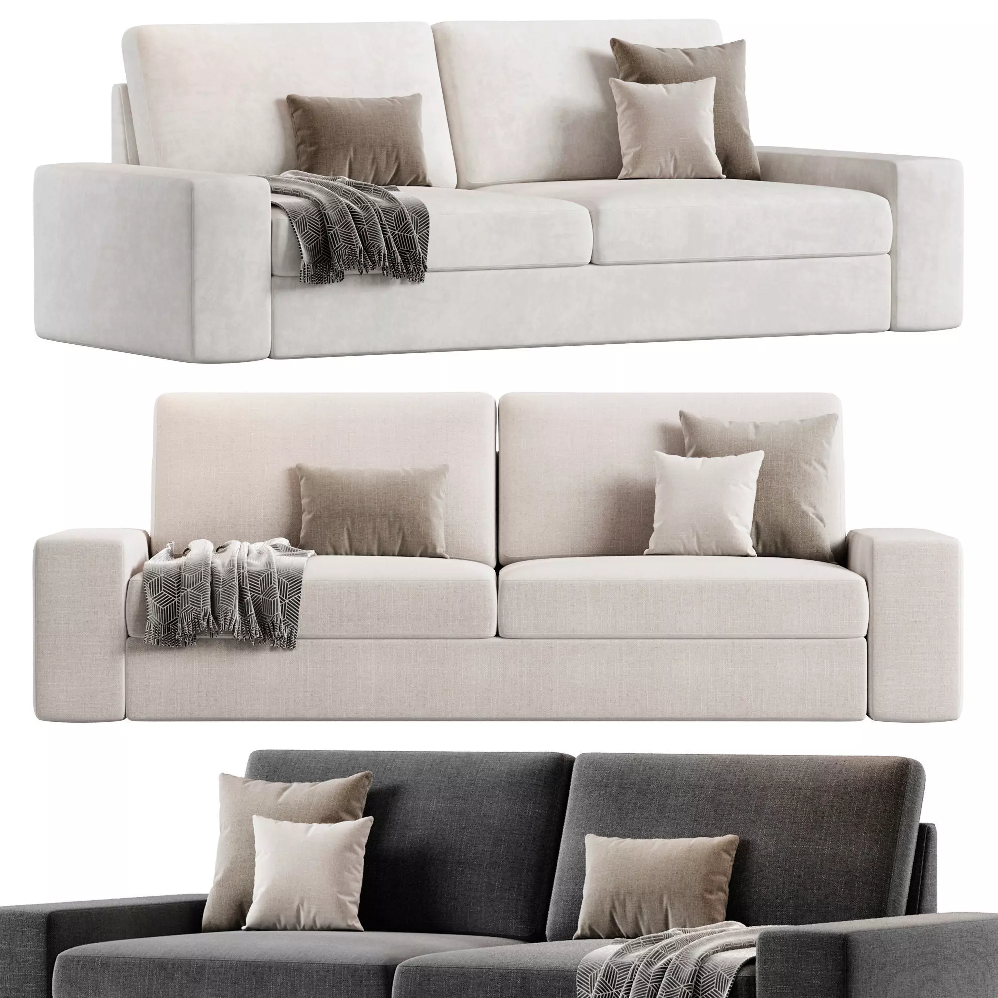 Kivik Sofa Hillared anthracite by ikea 3D model