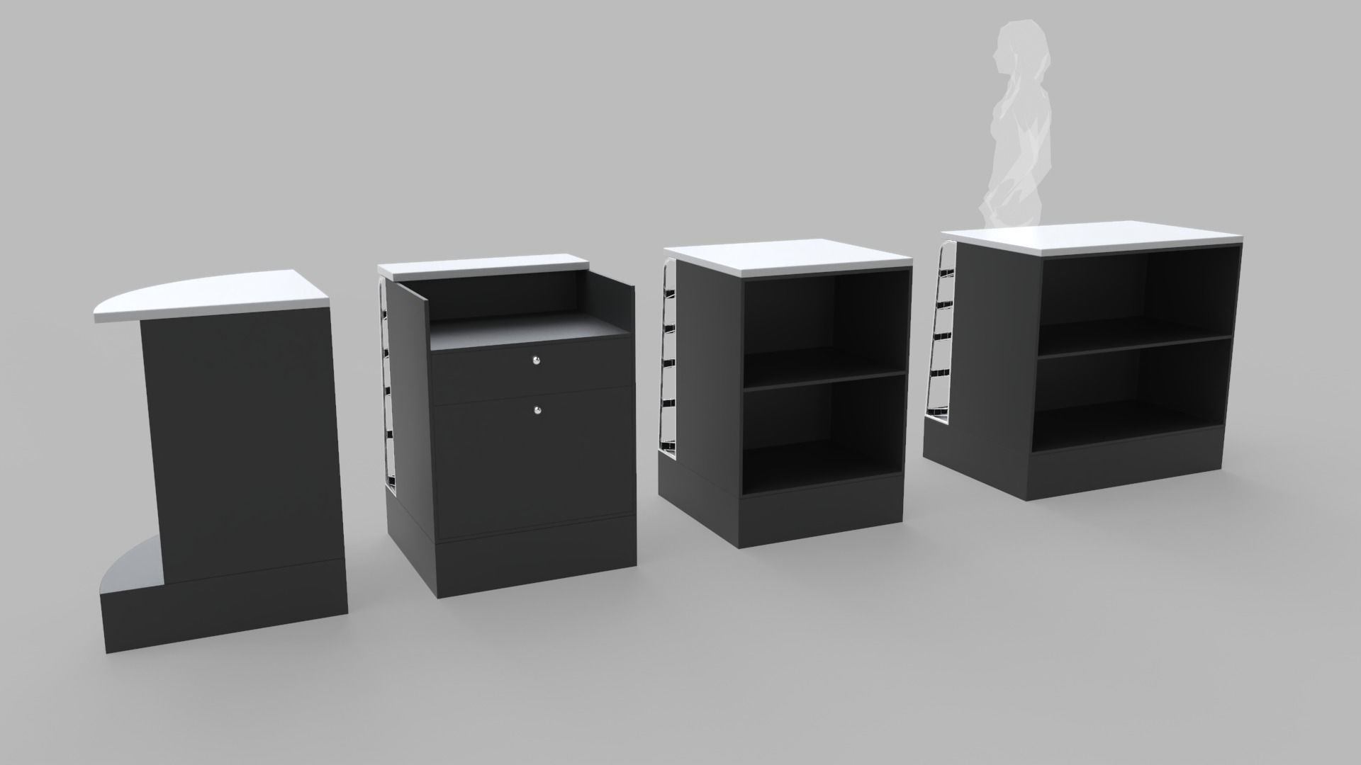 Counter Cashier Modules 3D model_1