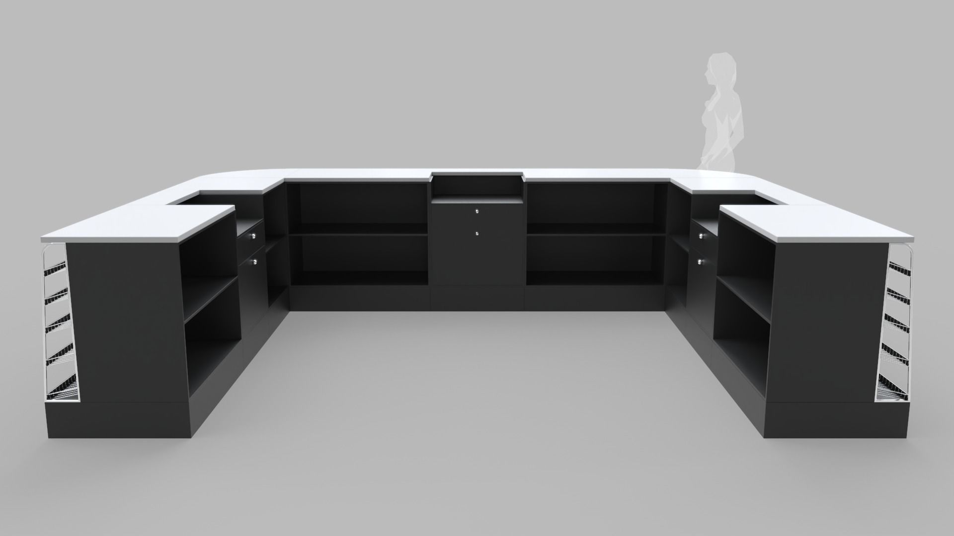 Counter Cashier Modules 3D model_5