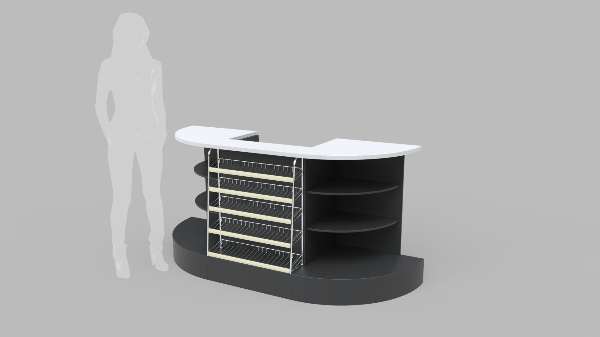 Counter Cashier Modules 3D model_2