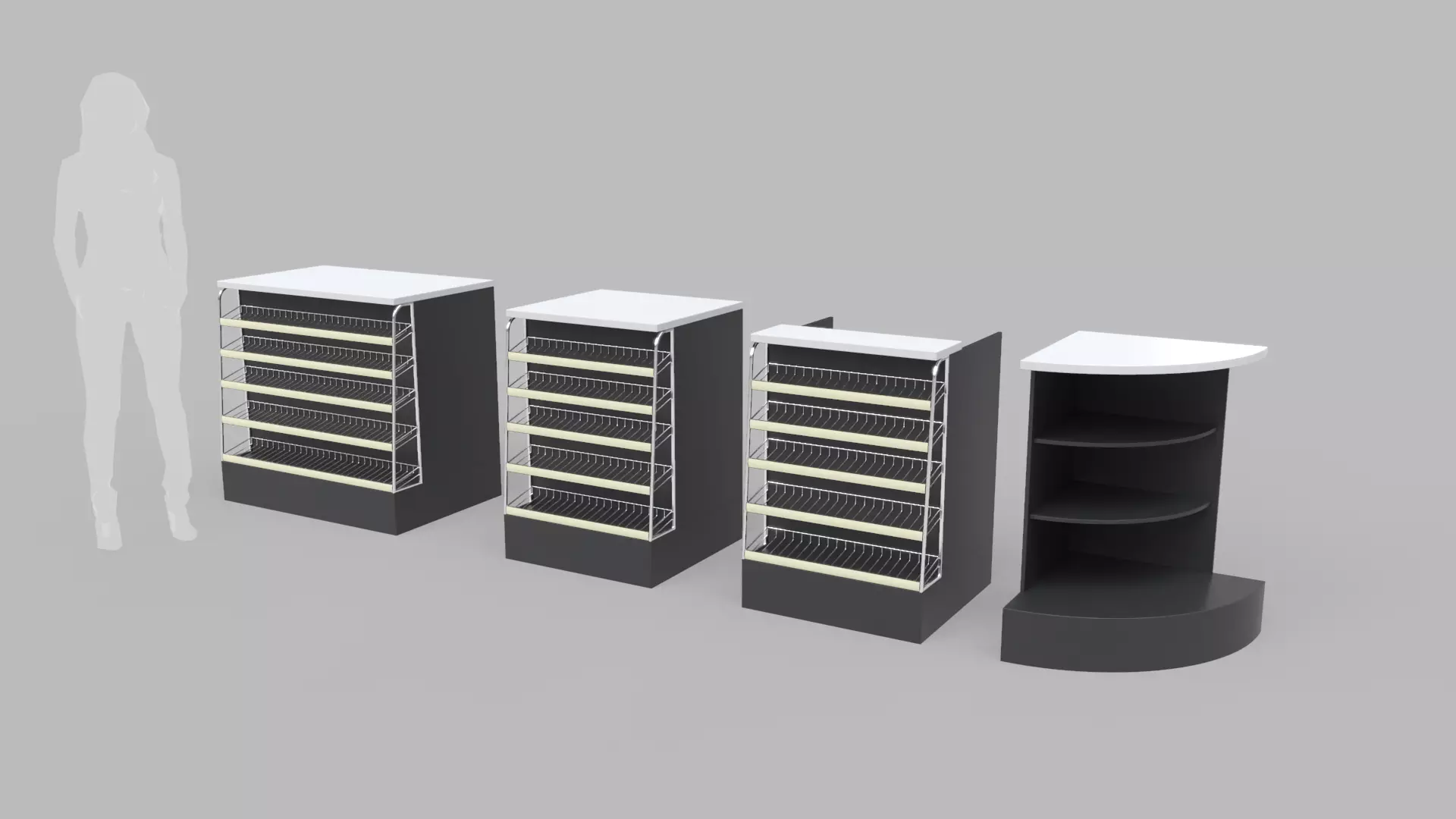 Counter Cashier Modules 3D model_0