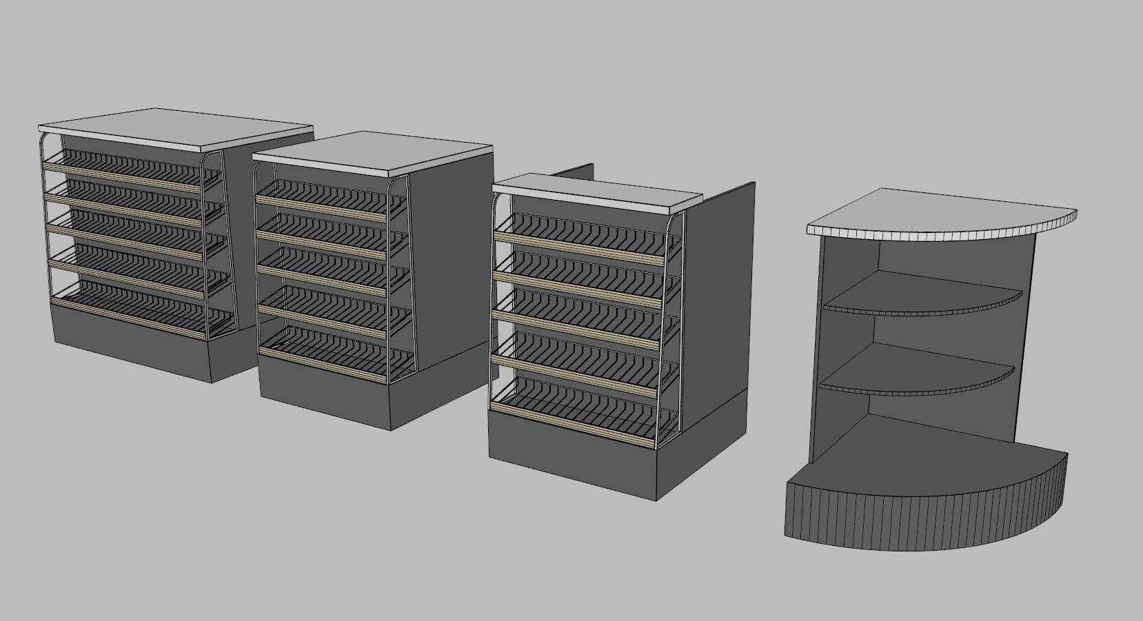 Counter Cashier Modules 3D model_14