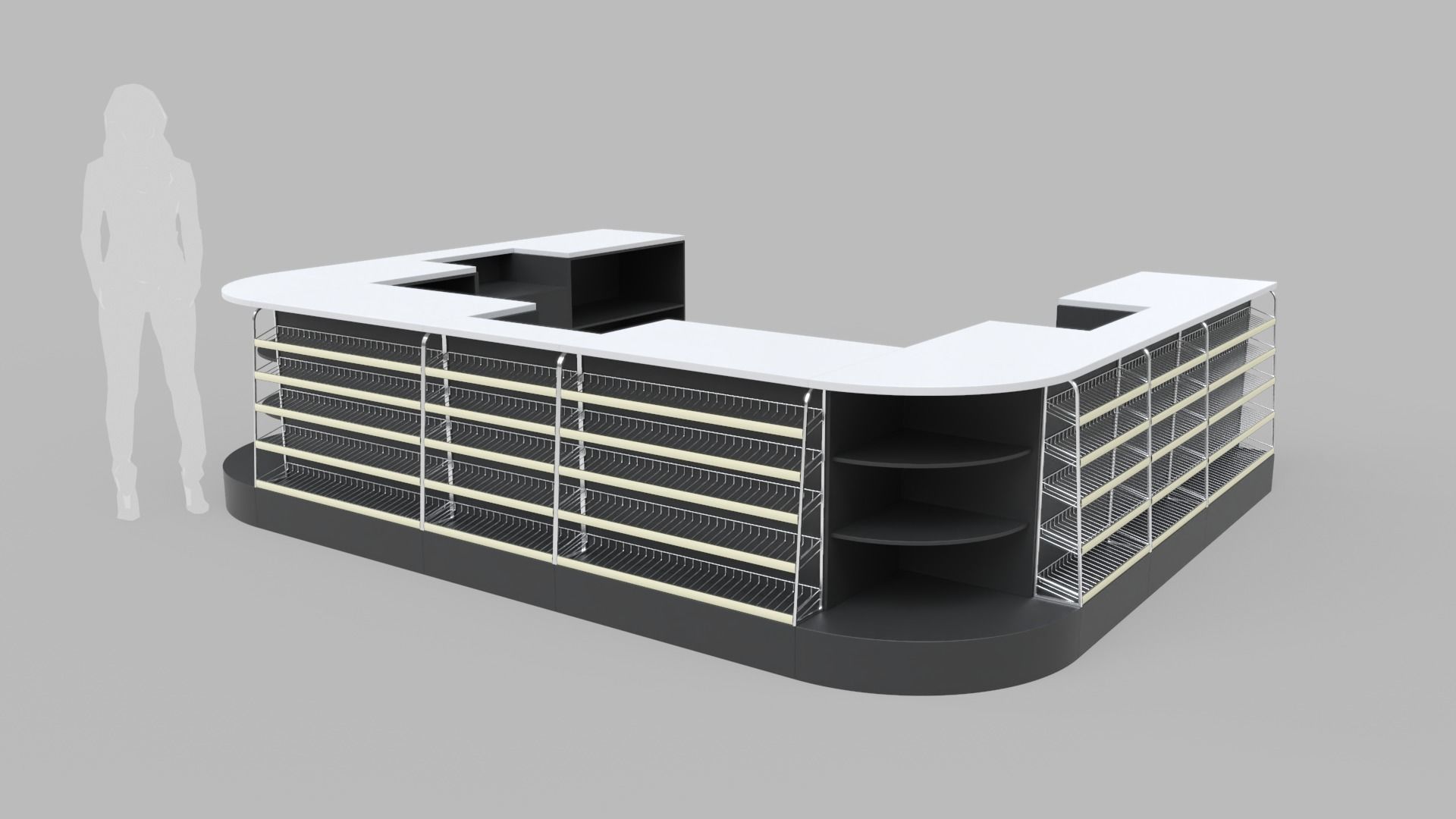 Counter Cashier Modules 3D model_4