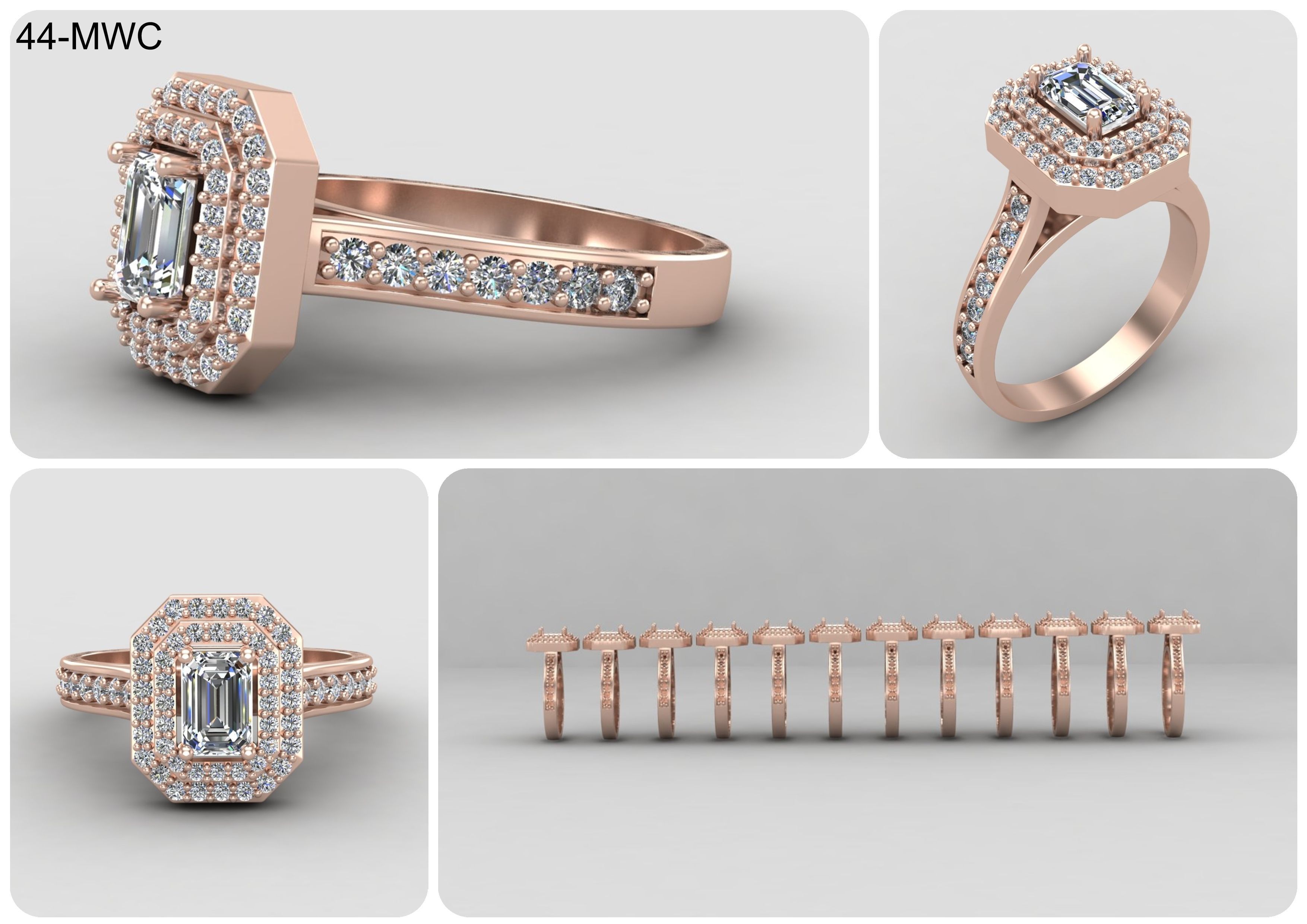 19 models of emerald rings 57-MWCG 3D Model Collection_8