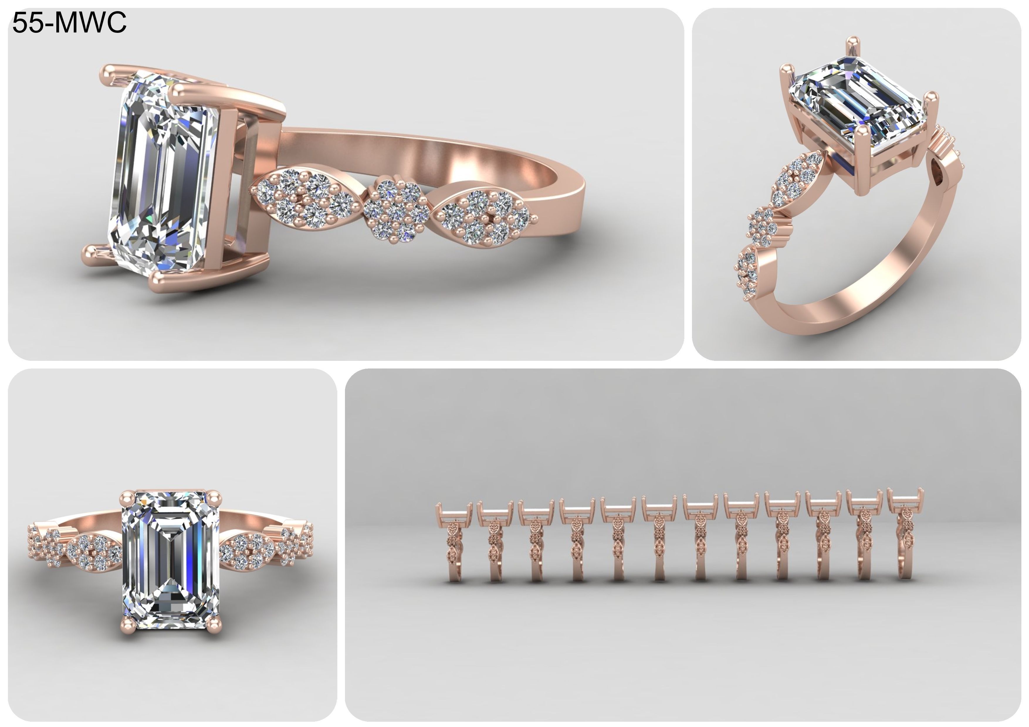 19 models of emerald rings 57-MWCG 3D Model Collection_18