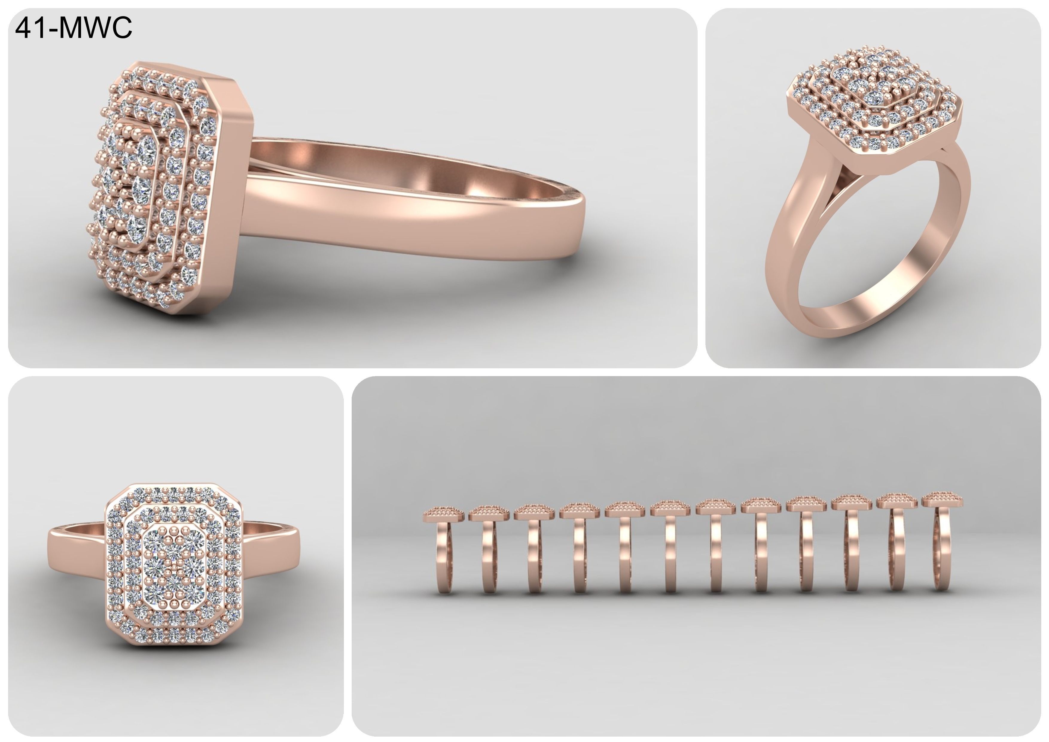 19 models of emerald rings 57-MWCG 3D Model Collection_5