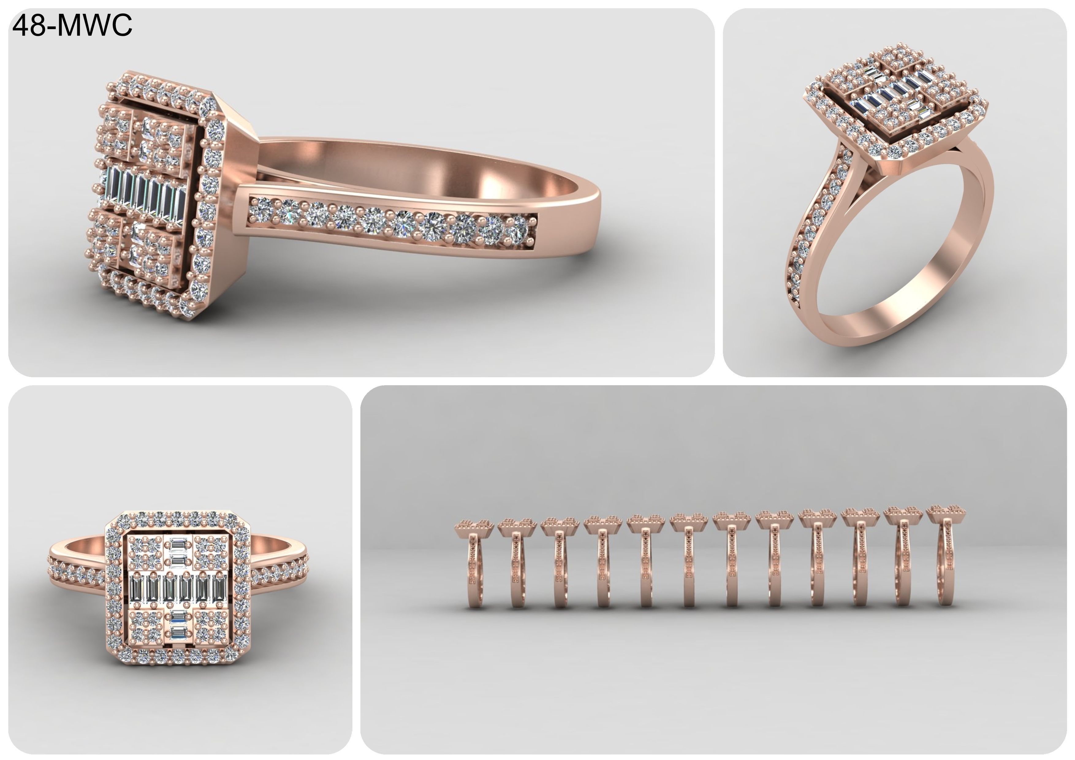 19 models of emerald rings 57-MWCG 3D Model Collection_10