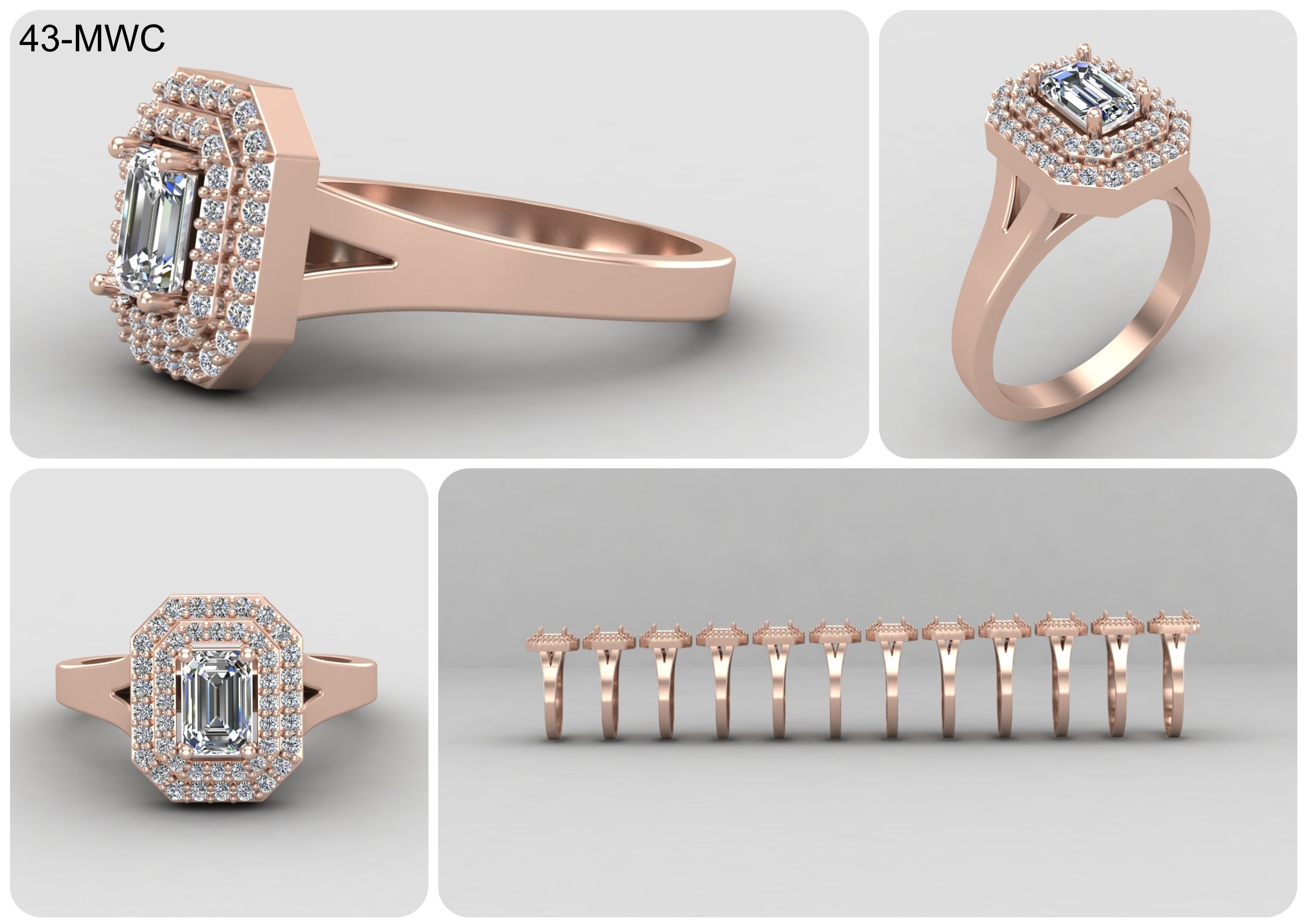 19 models of emerald rings 57-MWCG 3D Model Collection_6