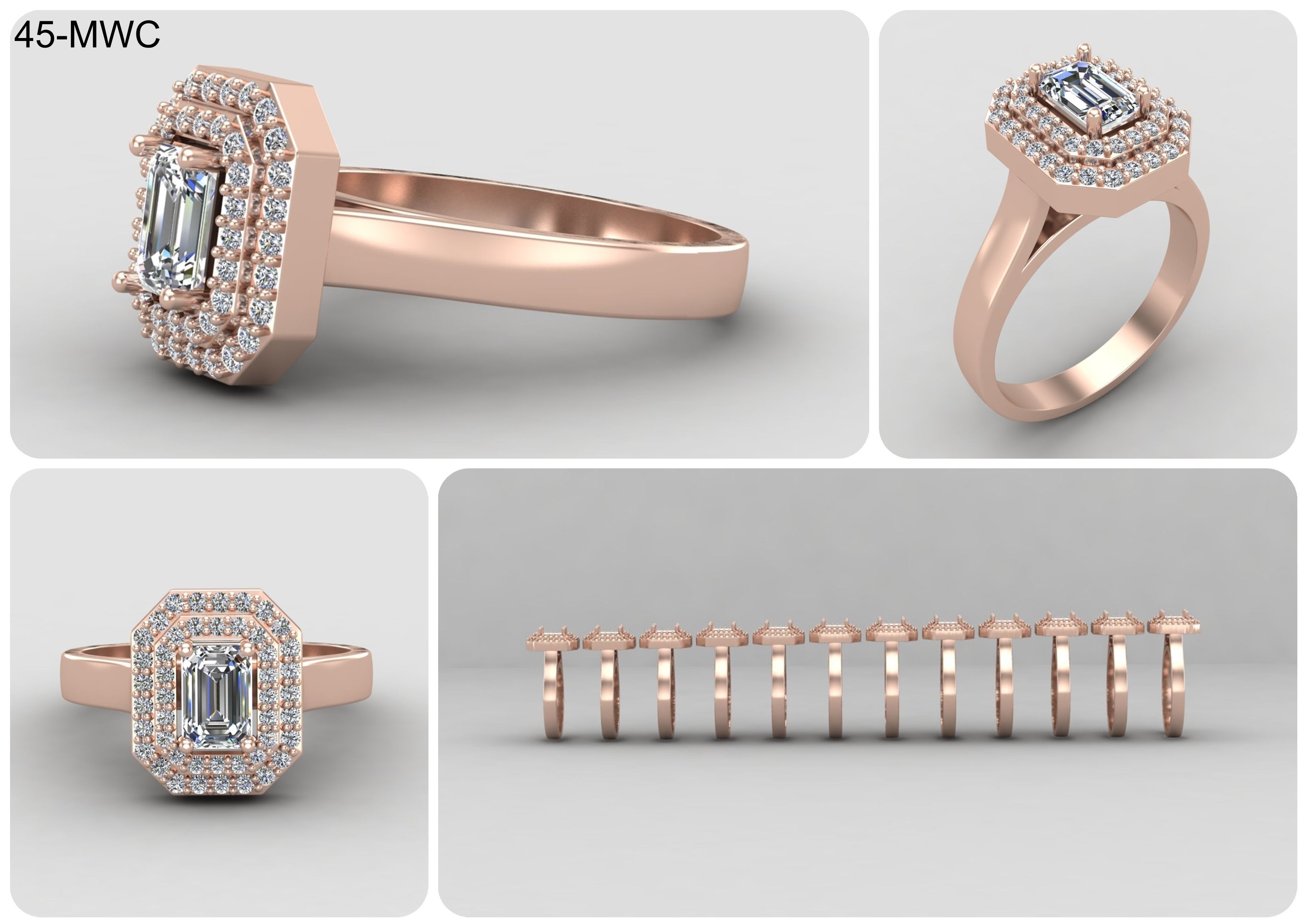 19 models of emerald rings 57-MWCG 3D Model Collection_7