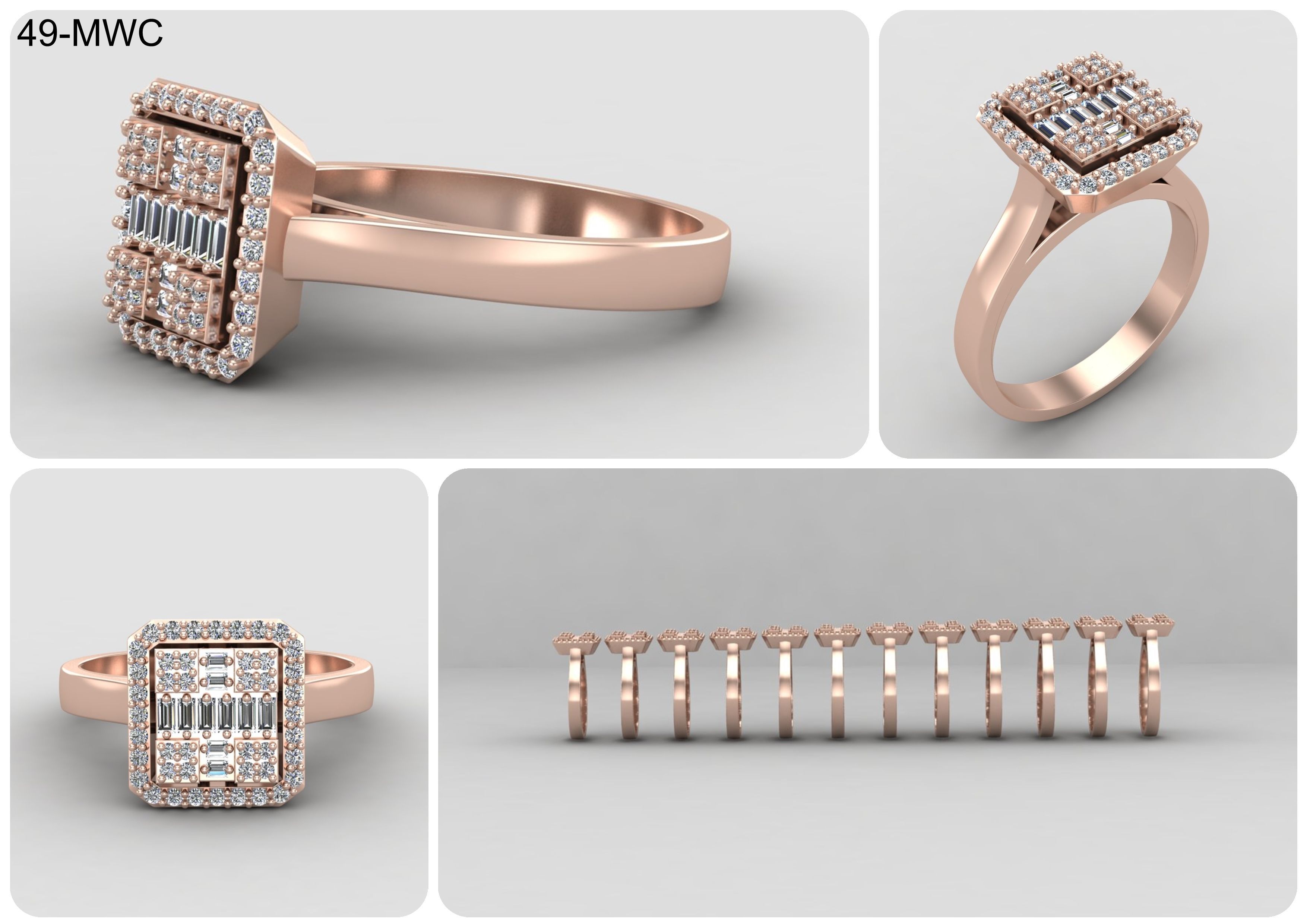 19 models of emerald rings 57-MWCG 3D Model Collection_14