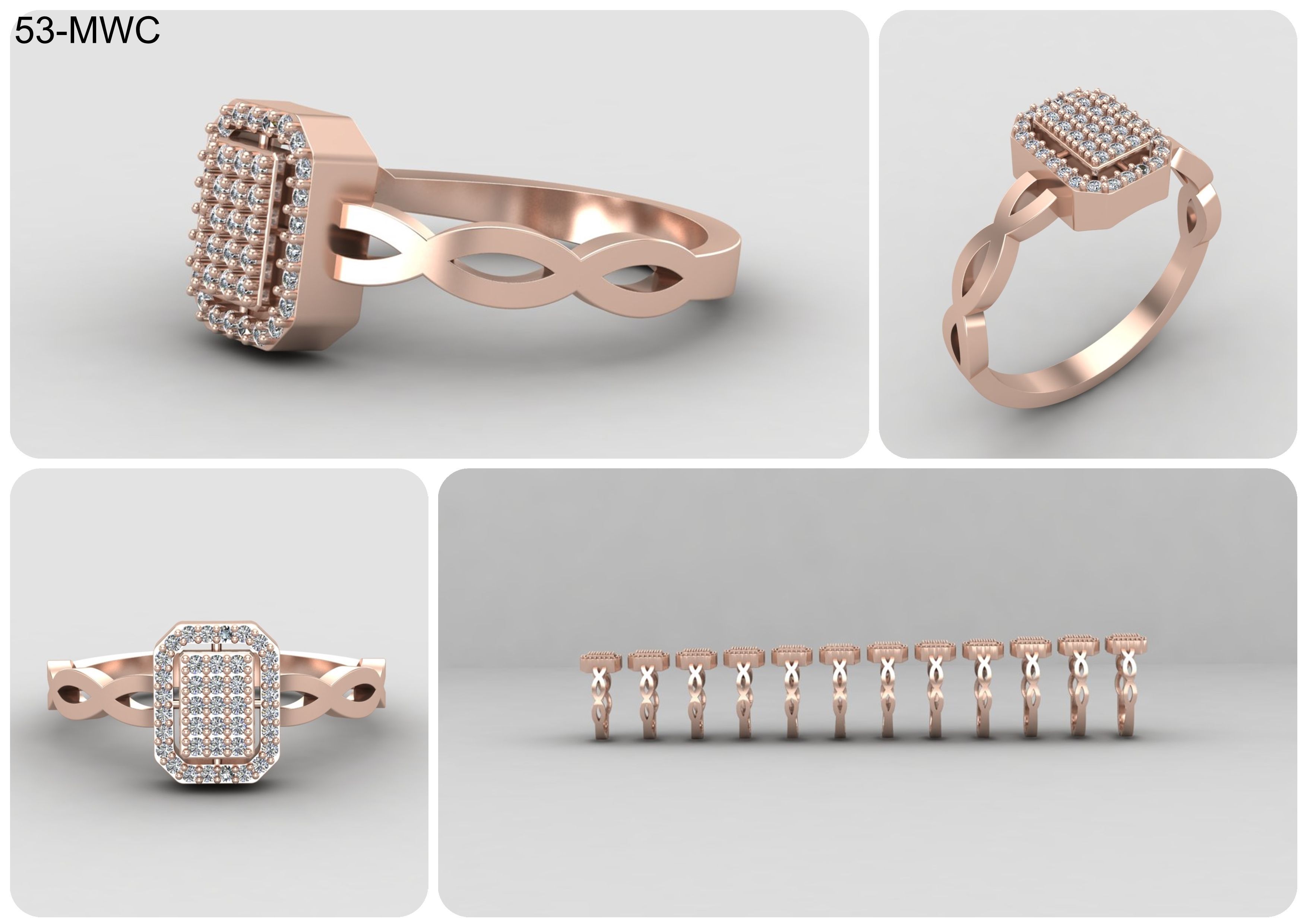 19 models of emerald rings 57-MWCG 3D Model Collection_15