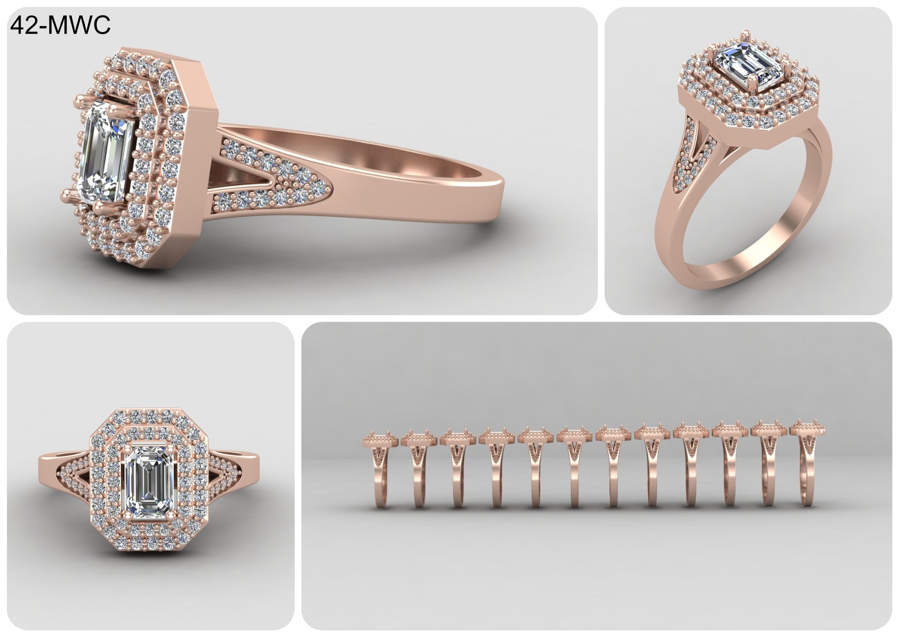 19 models of emerald rings 57-MWCG 3D Model Collection_4