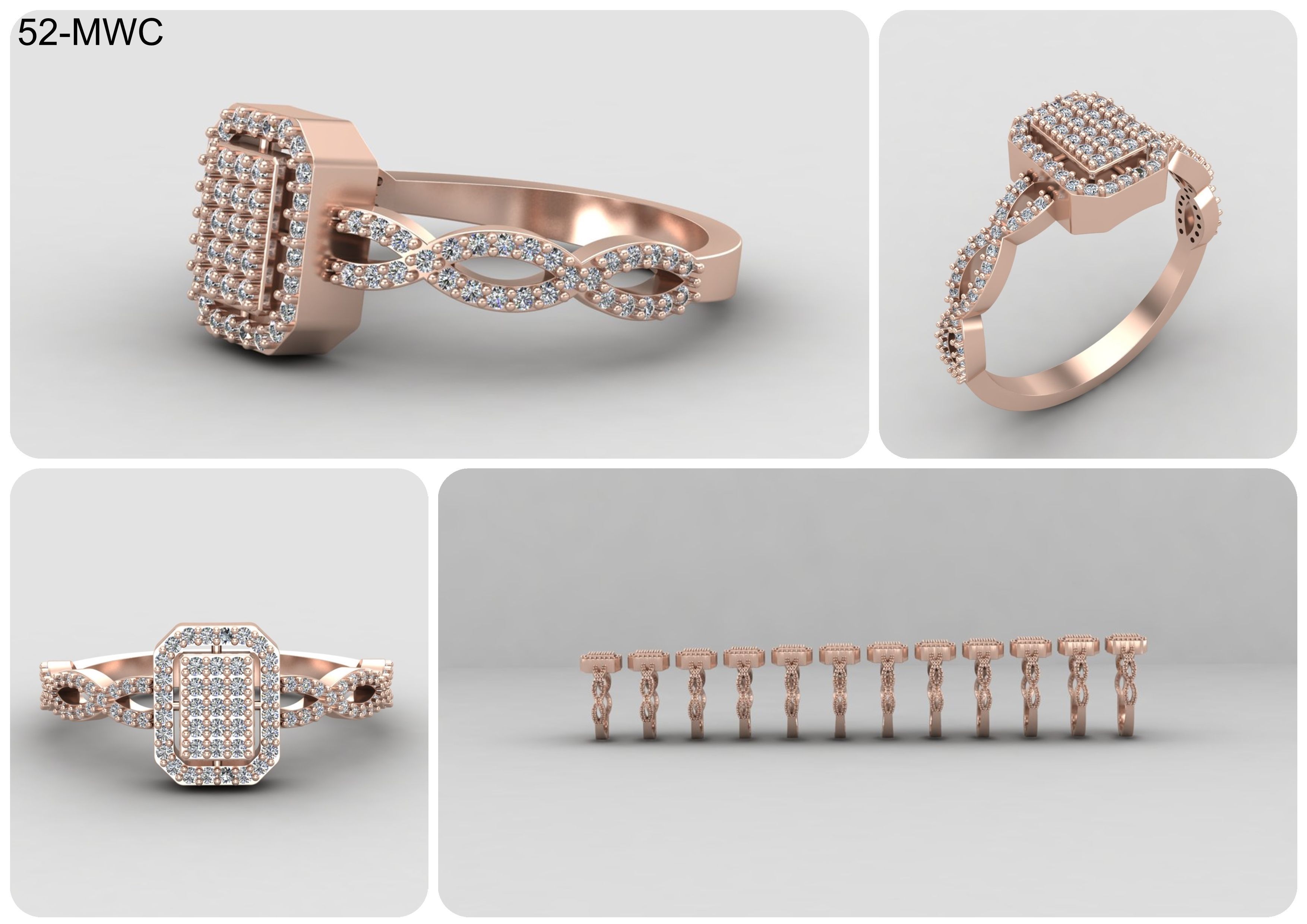 19 models of emerald rings 57-MWCG 3D Model Collection_16