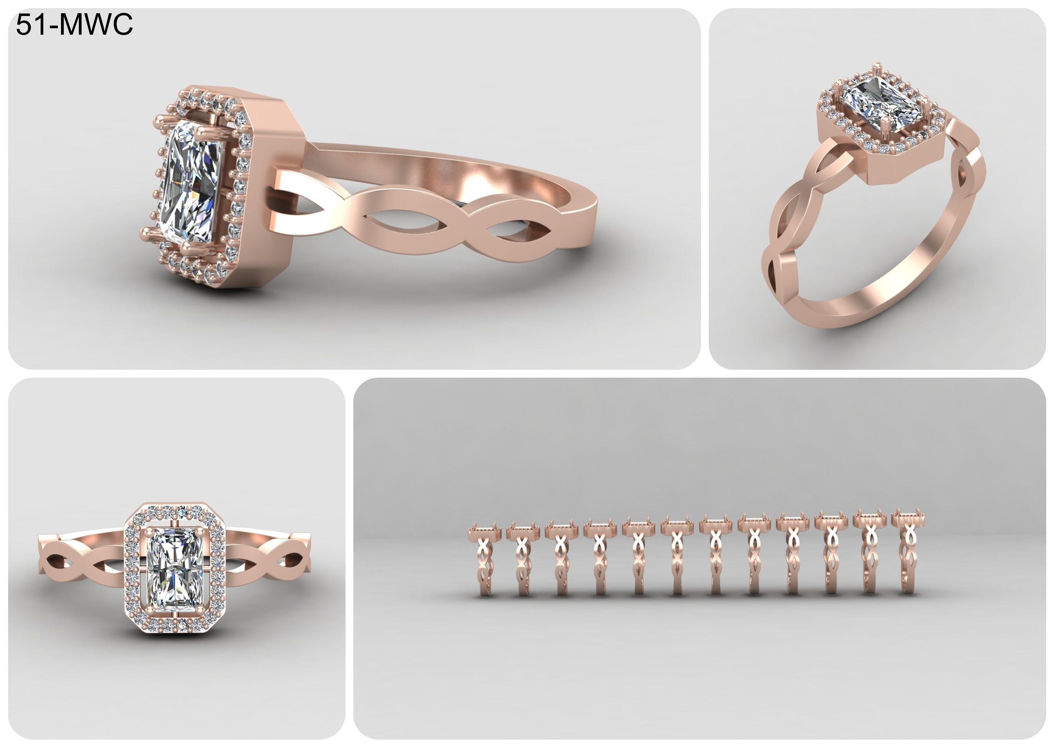 19 models of emerald rings 57-MWCG 3D Model Collection_12