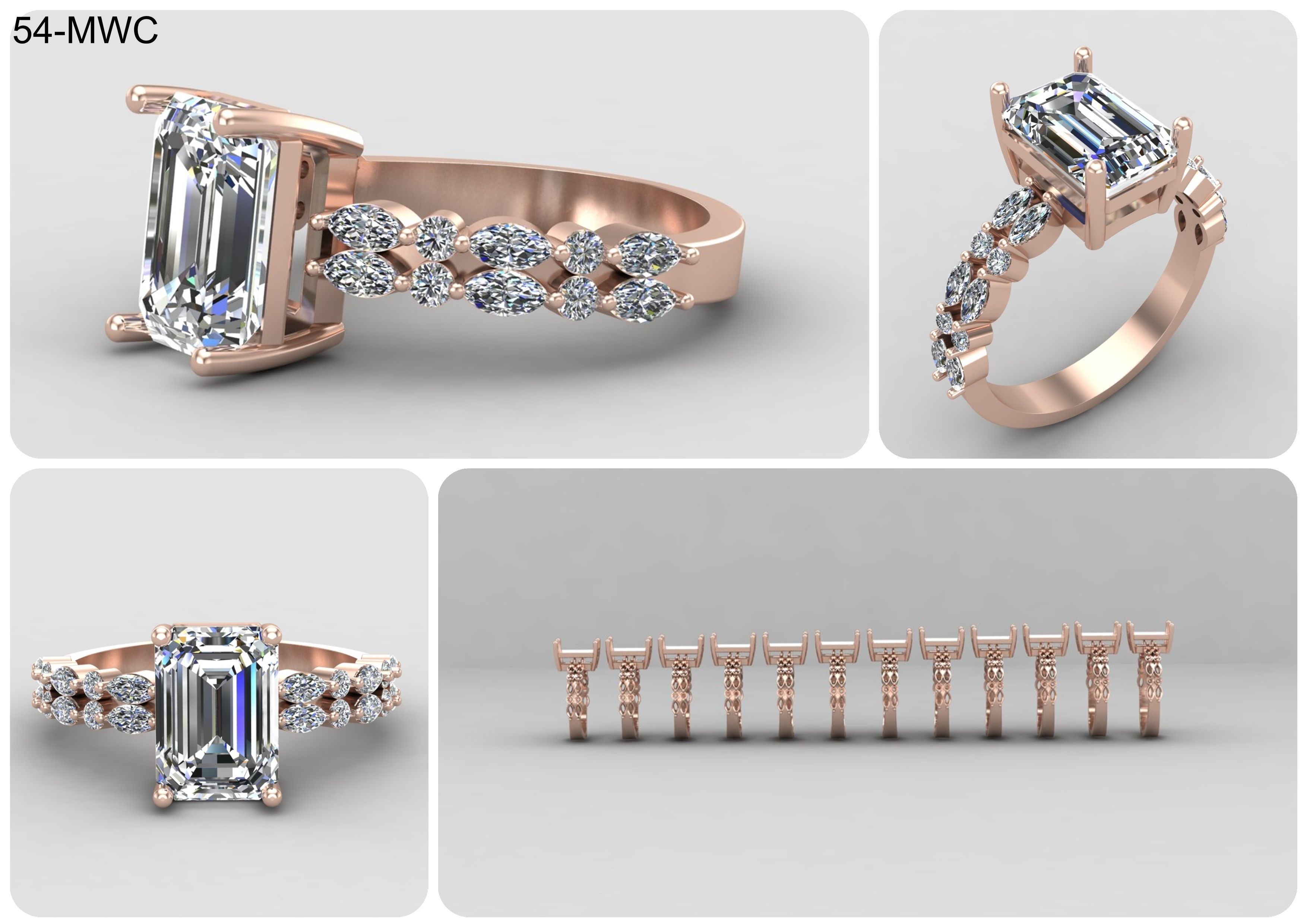 19 models of emerald rings 57-MWCG 3D Model Collection_17