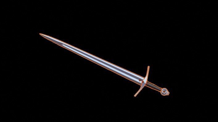 Viking package sword helmet axe Low-poly 3D model_4