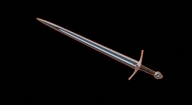 Viking package sword helmet axe Low-poly 3D model_14