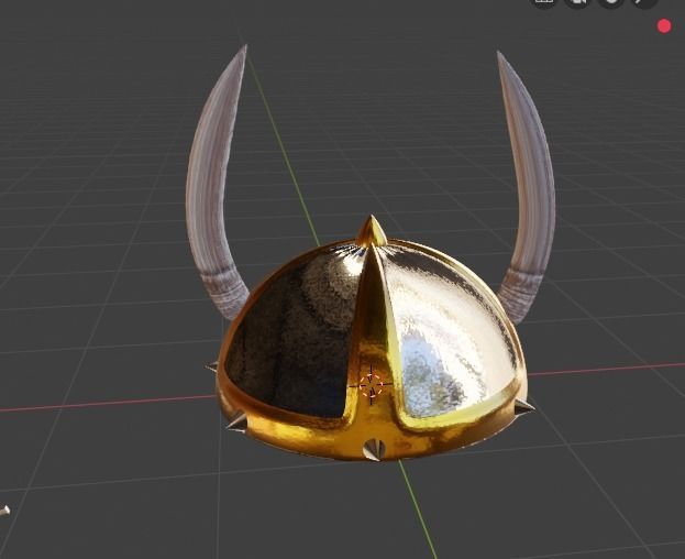 Viking package sword helmet axe Low-poly 3D model_1