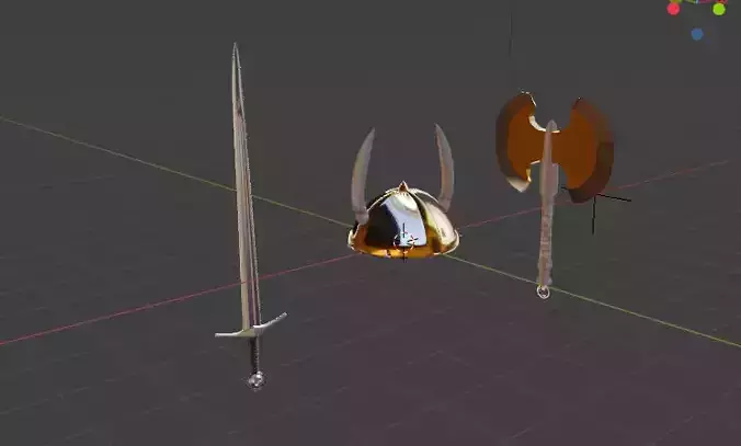 Viking package sword helmet axe