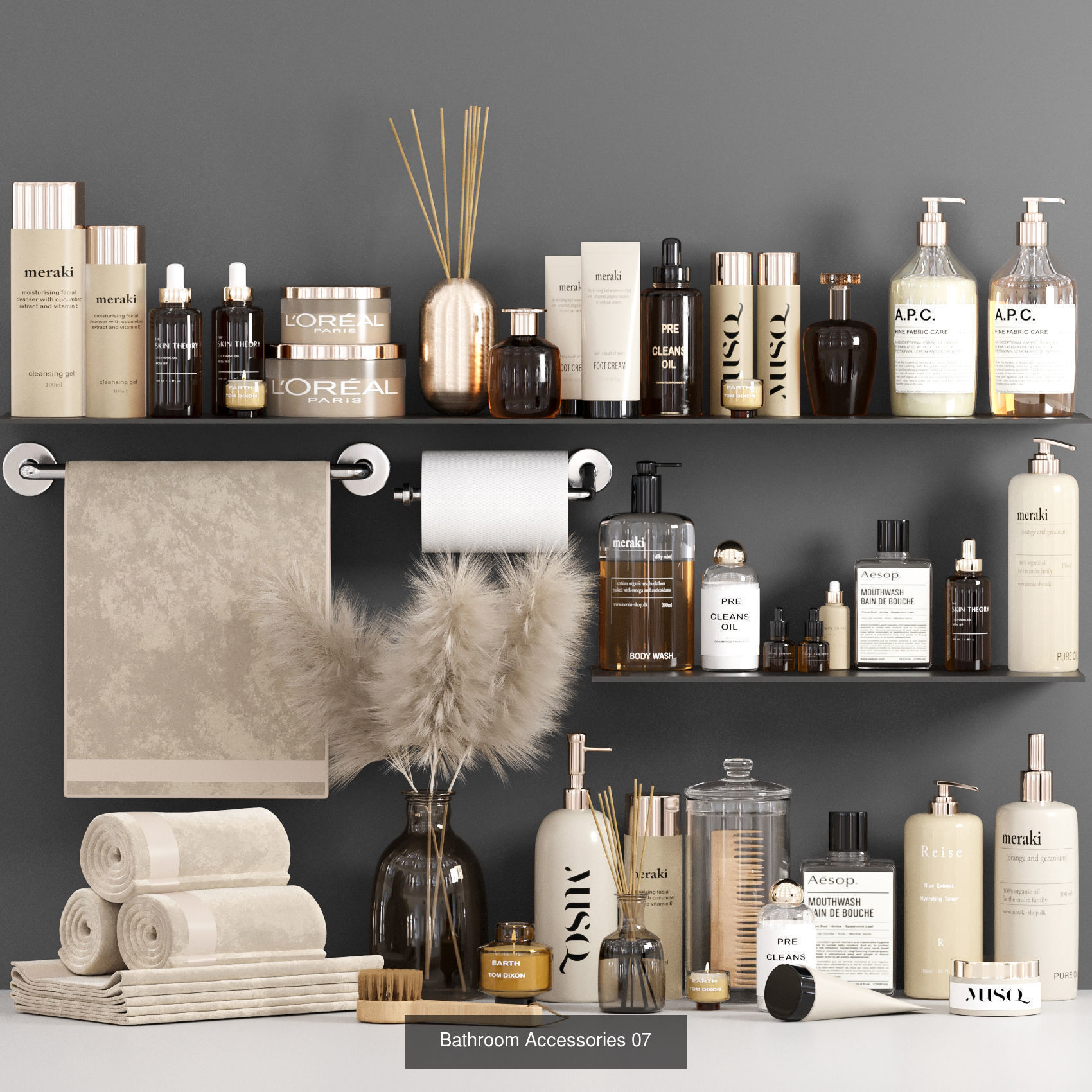 Bathroom Accessories 3D Model Collection_1