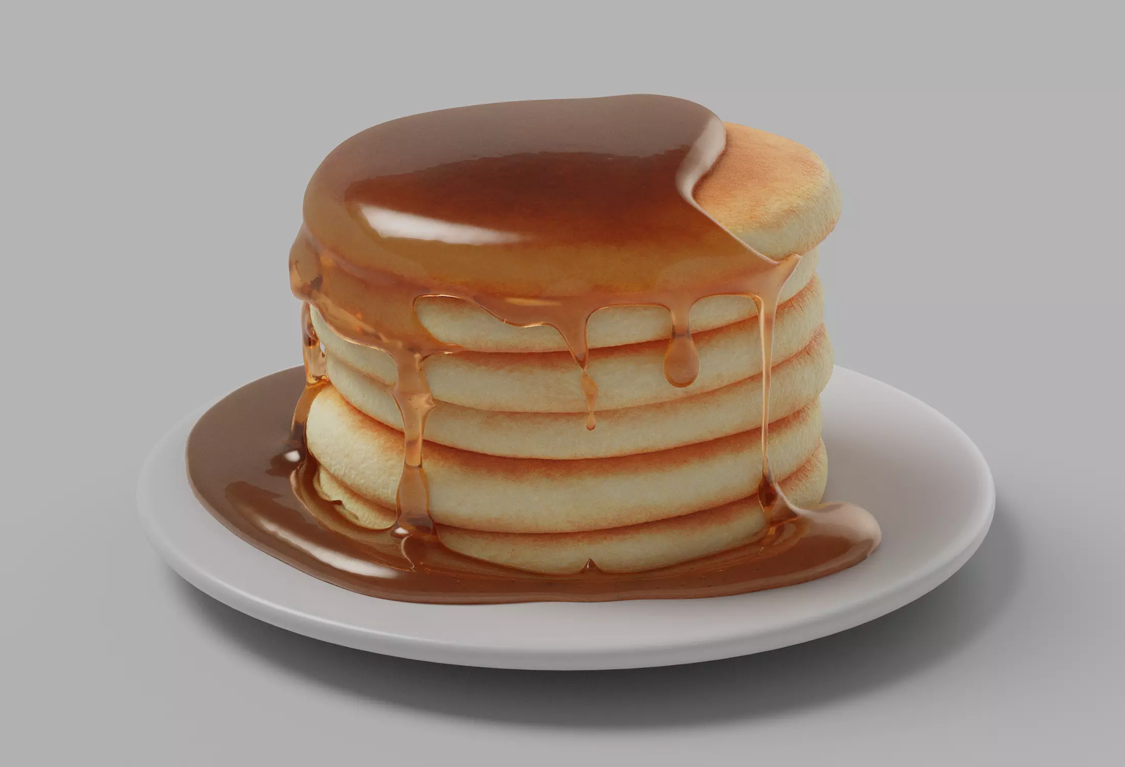 Pancakes with Syrup 3D model_0