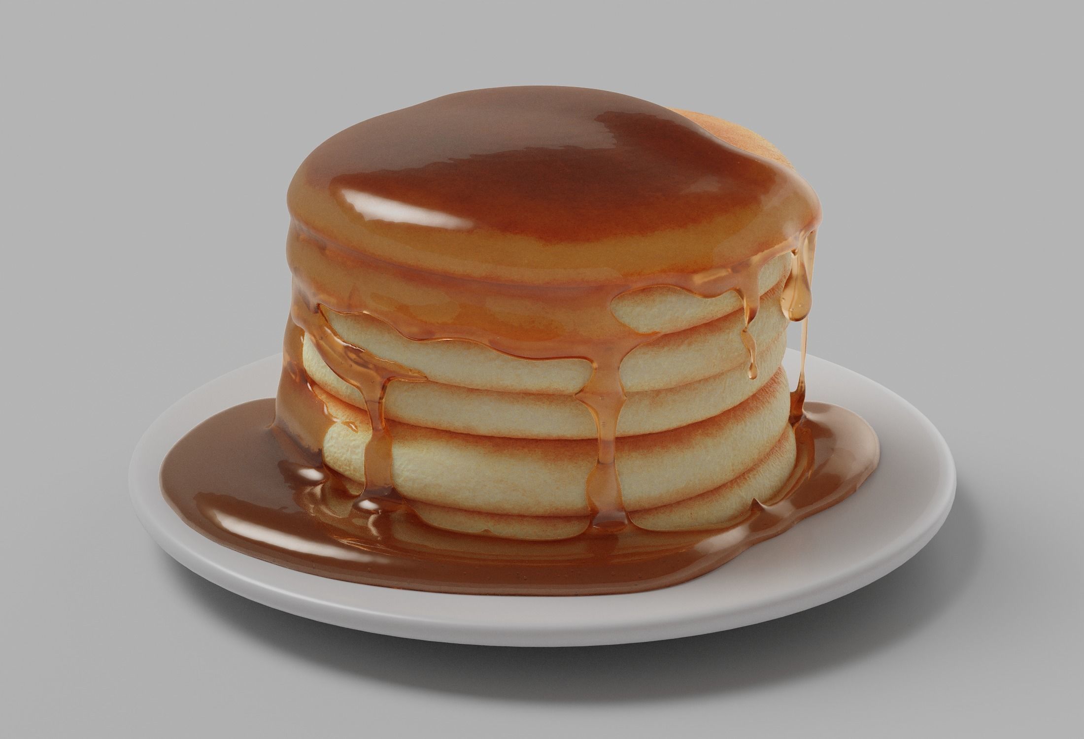 Pancakes with Syrup 3D model_2