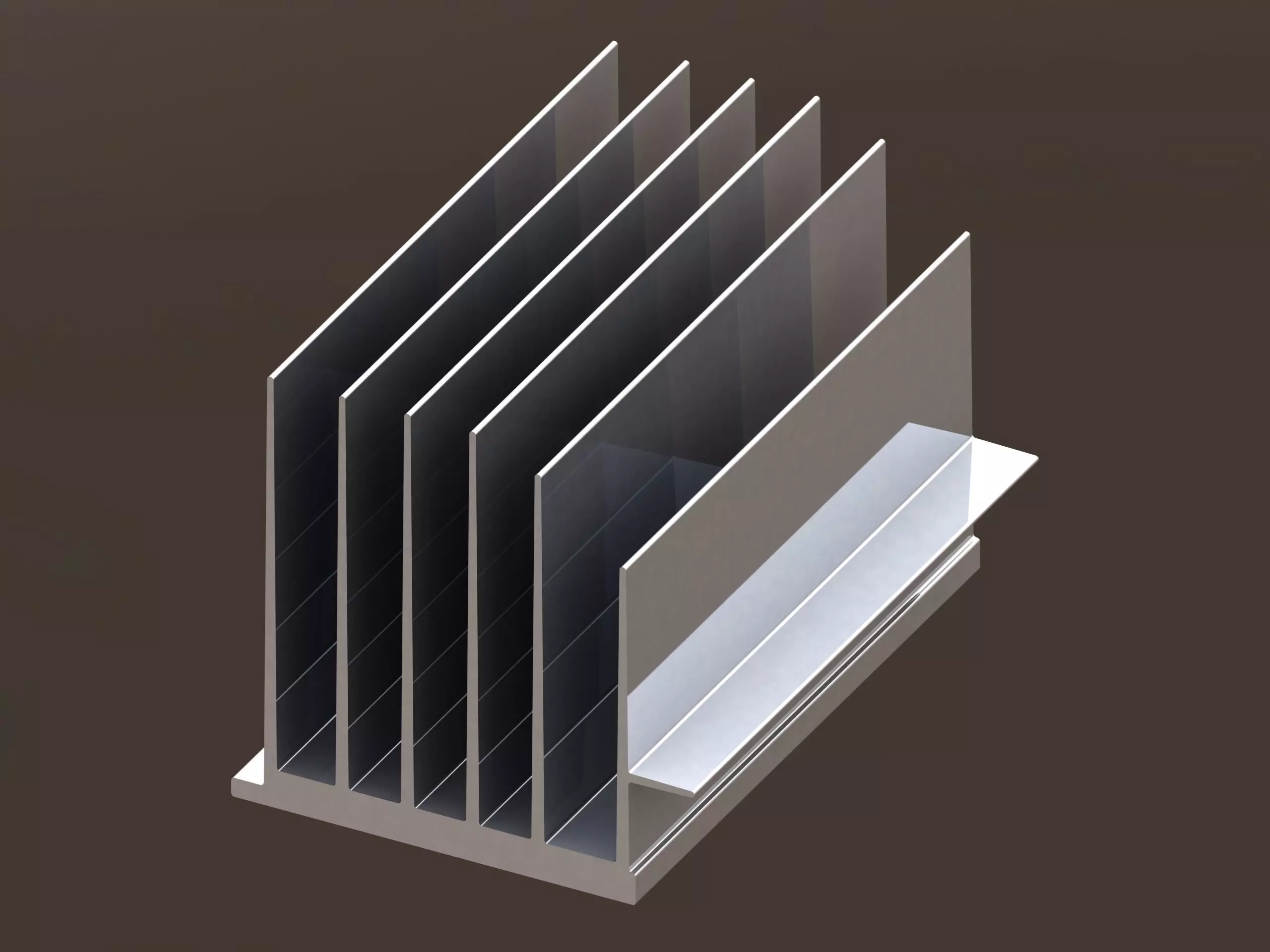 Aluminum Extruded Heat Sink MOD AL-08hs Low-poly 3D model