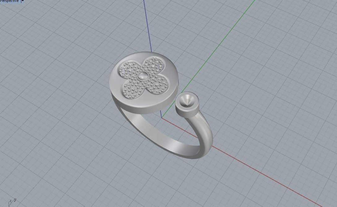 Louis Vuitton Ring and Earrings 3D print model_7